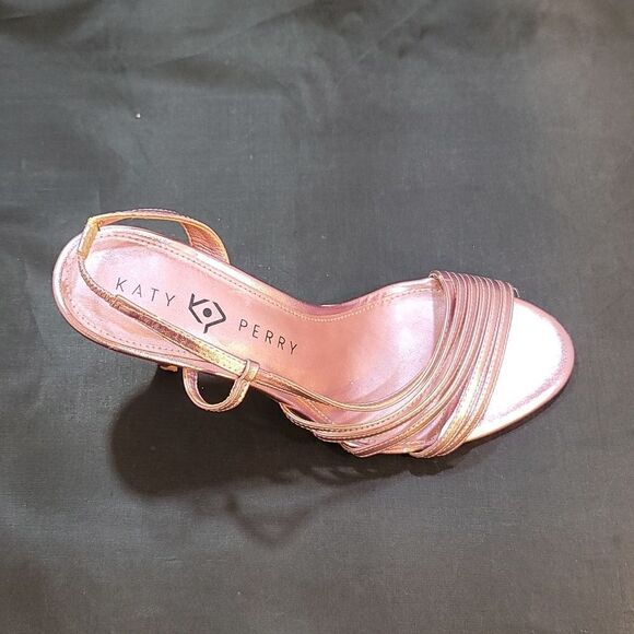 KATY PERRY BRYSON METALLIC OPEN-TOE HEEL STRAPPY SANDAL - Picture 12 of 15